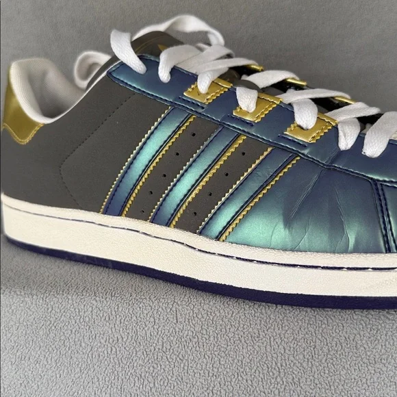Adidas Superstar Shoes in Purple, White, and Gold - Picture 8 of 9